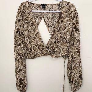 Cropped Python Print Blouse
